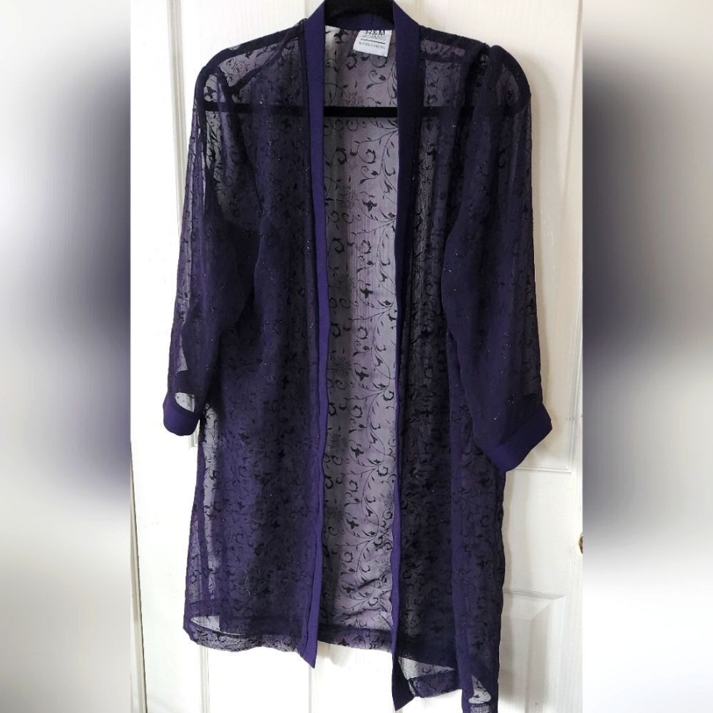 Sheer R&M Richard Sheer Dark Blue Jacket with Black Glitter pattern One SIZE